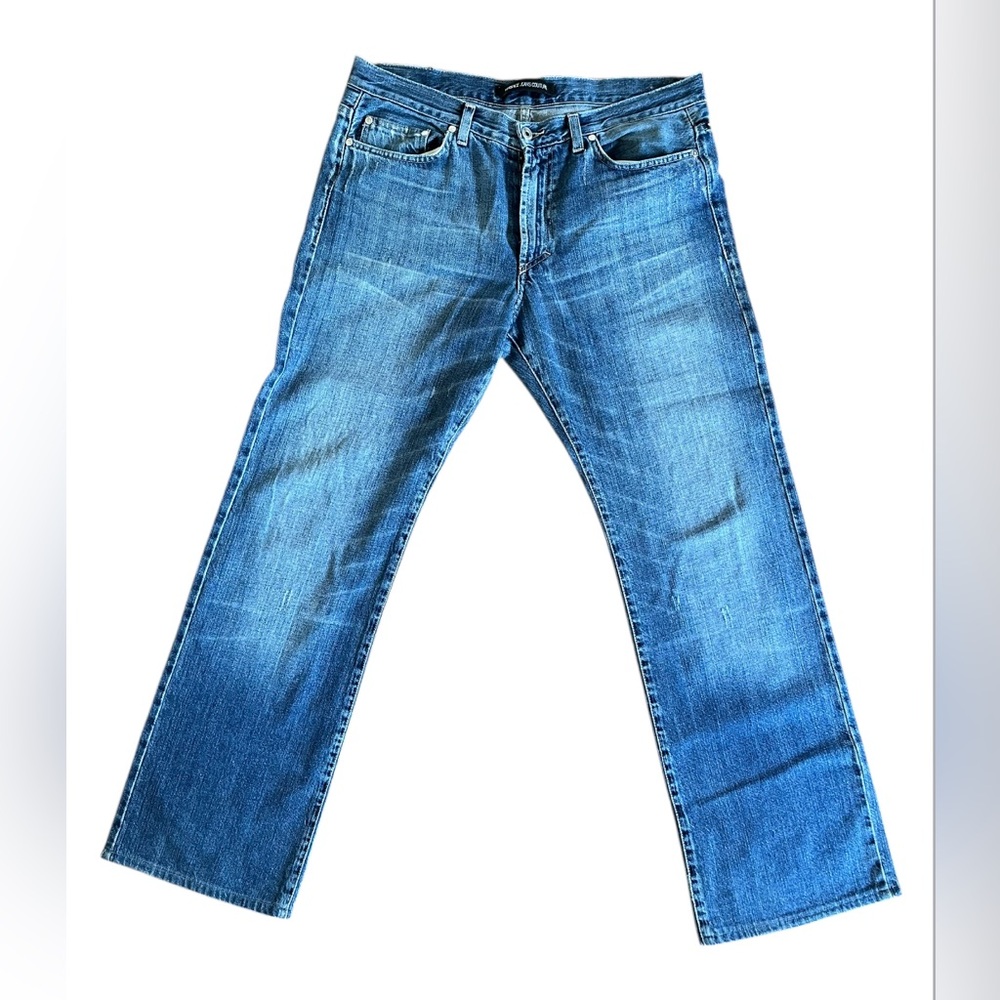 Versace Men's Distressed Bootcut Jeans in Blue 36 W 32 L